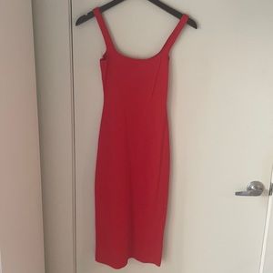 Red tube tank dress